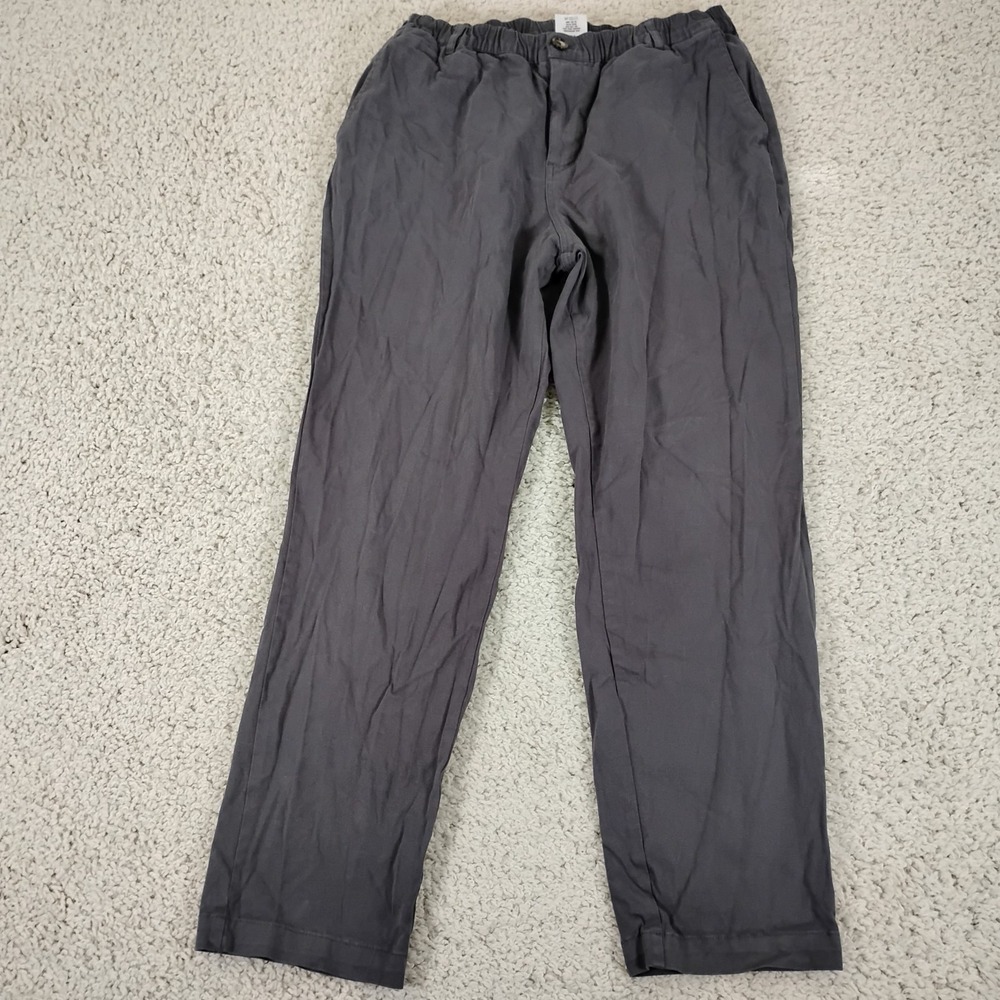 Cove USA Chino Pants Mens 38 Gray Stretch Waist Elastic Athleisure Preppy Work
